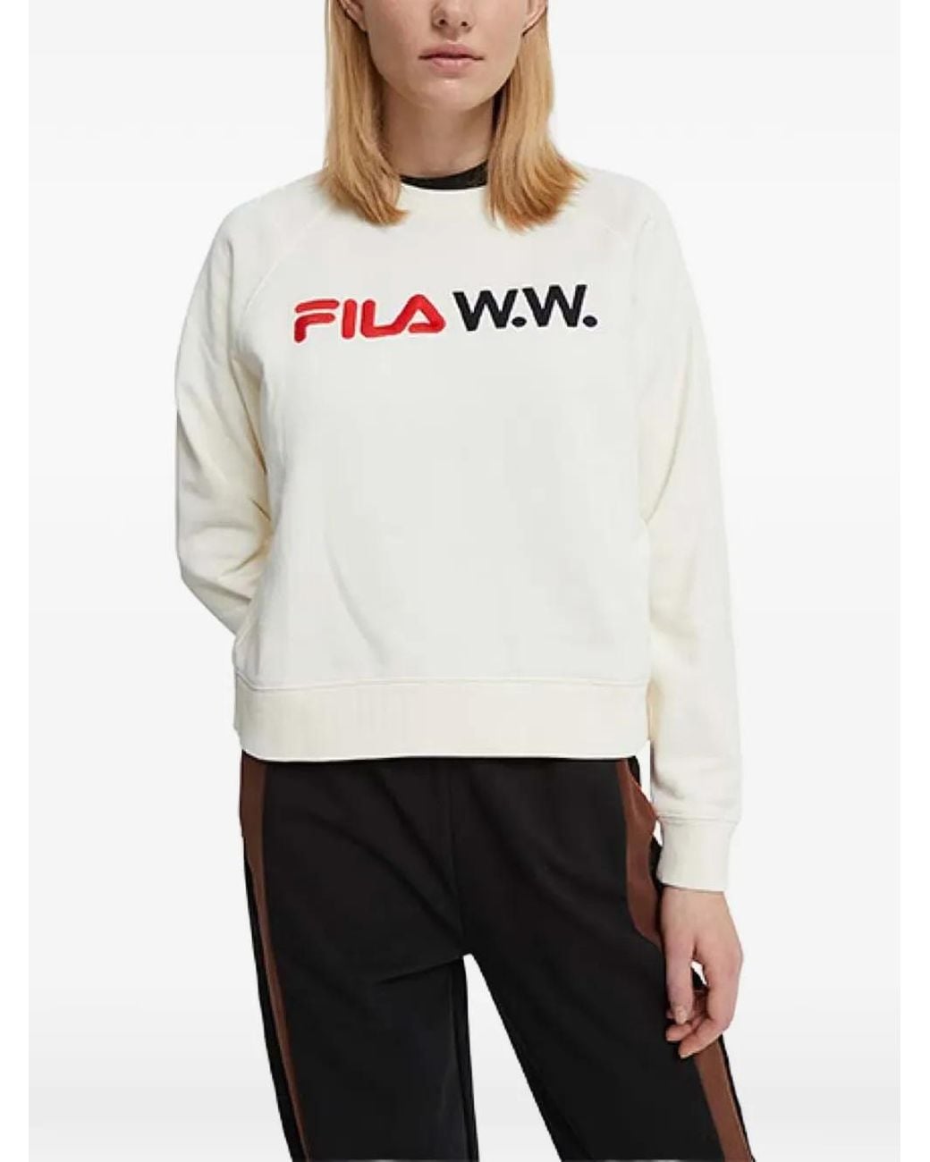 Fila White Chest Logo Crew Neck Sweatshirt