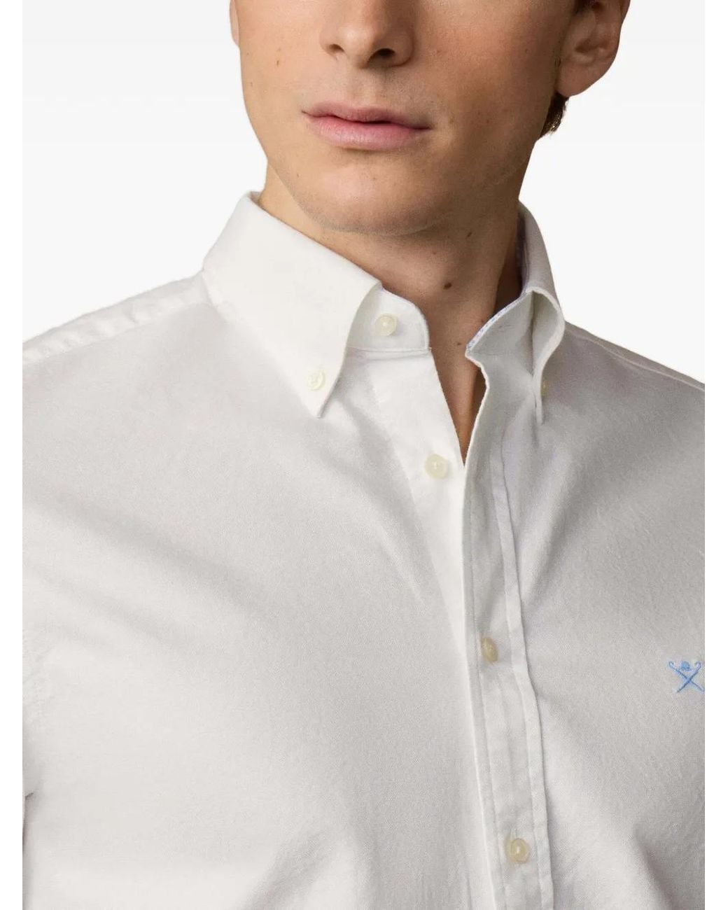 Hackett White Heritage Oxford Buttoned Shirt for men
