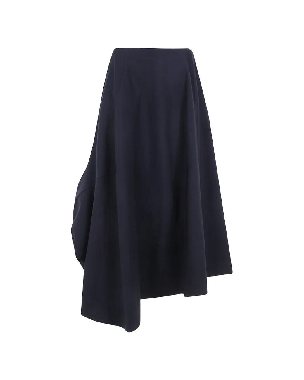 Comme des Garçons Blue Asymmetric Draped Midi Skirt