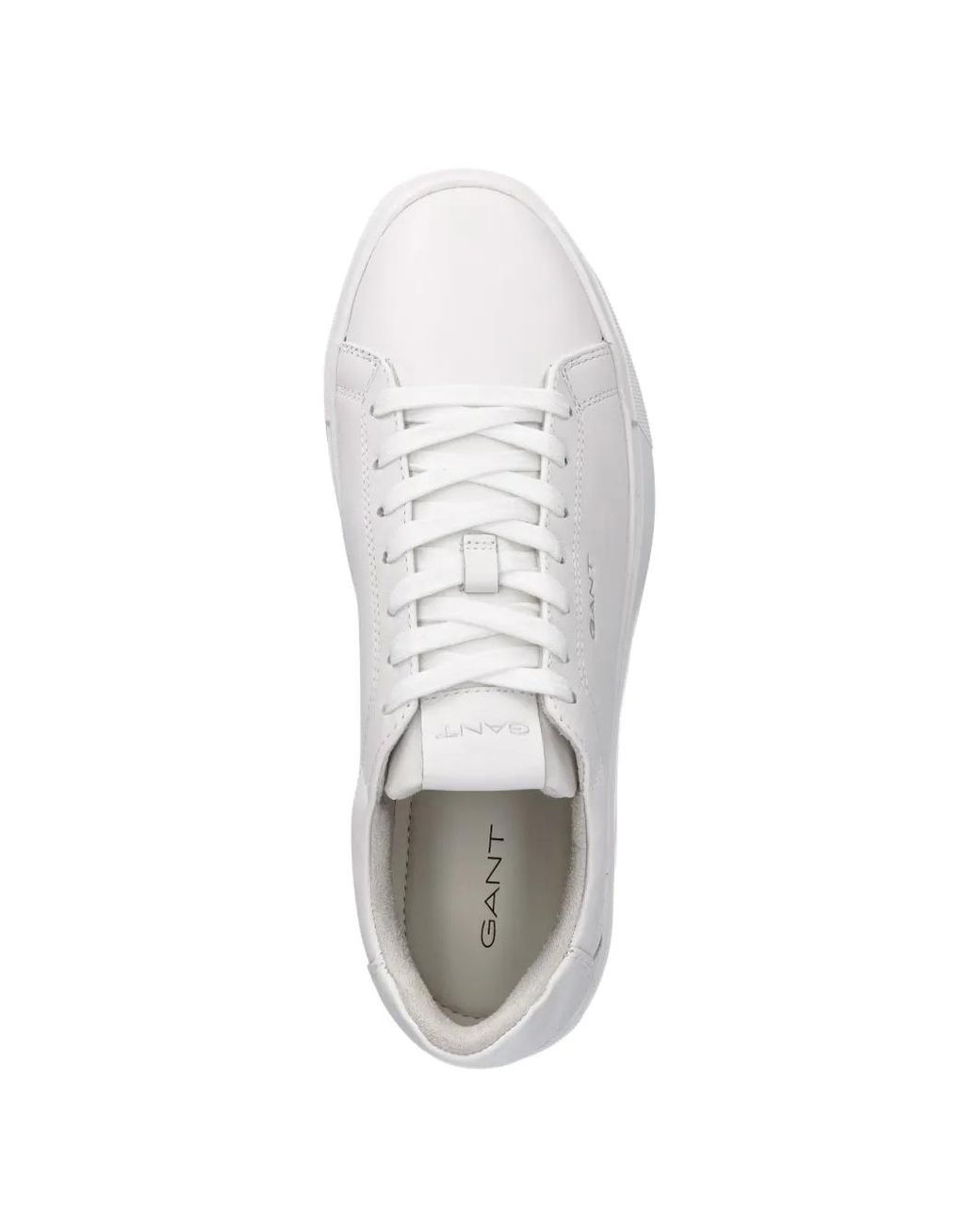 Gant White Logo-Print Leather Sneakers for men