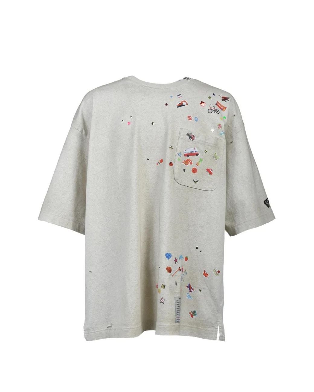 Maison Mihara Yasuhiro White Kids Sticker Printed T-Shirt for men