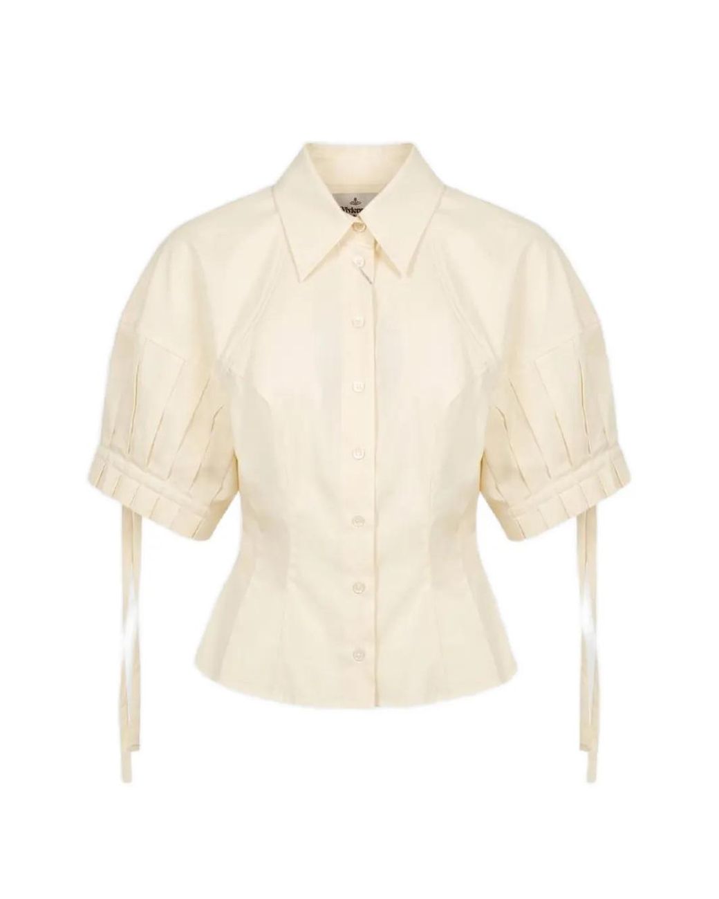 Vivienne Westwood White Idaho Pleated-Sleeve Shirt