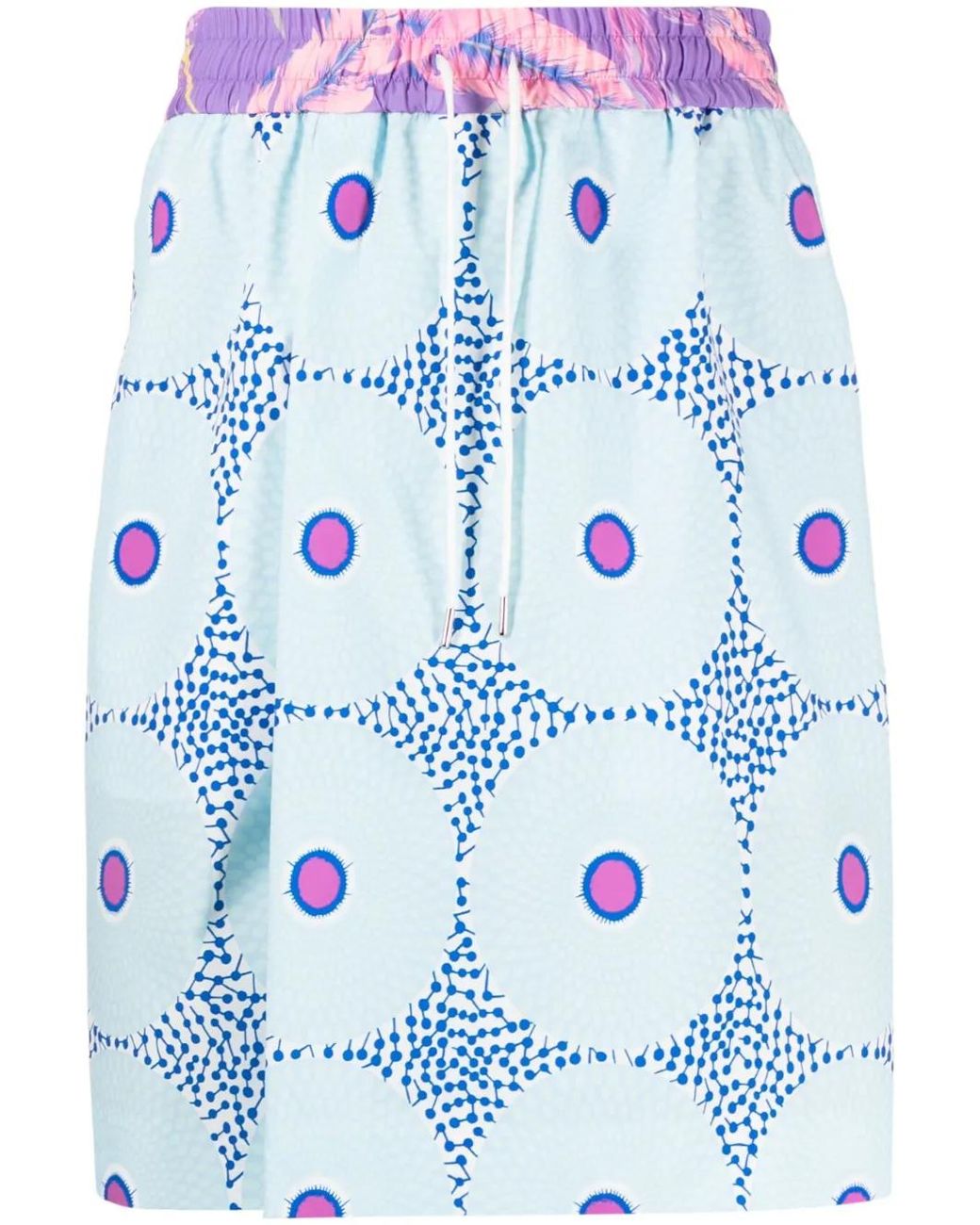 Fumito Ganryu Blue Graphic-Print Drawstring Shorts for men