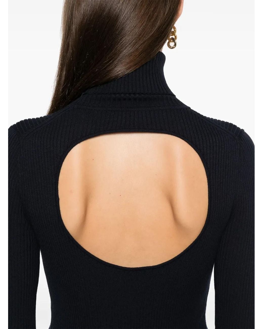 P.A.R.O.S.H. Black Cut-Out Sweater