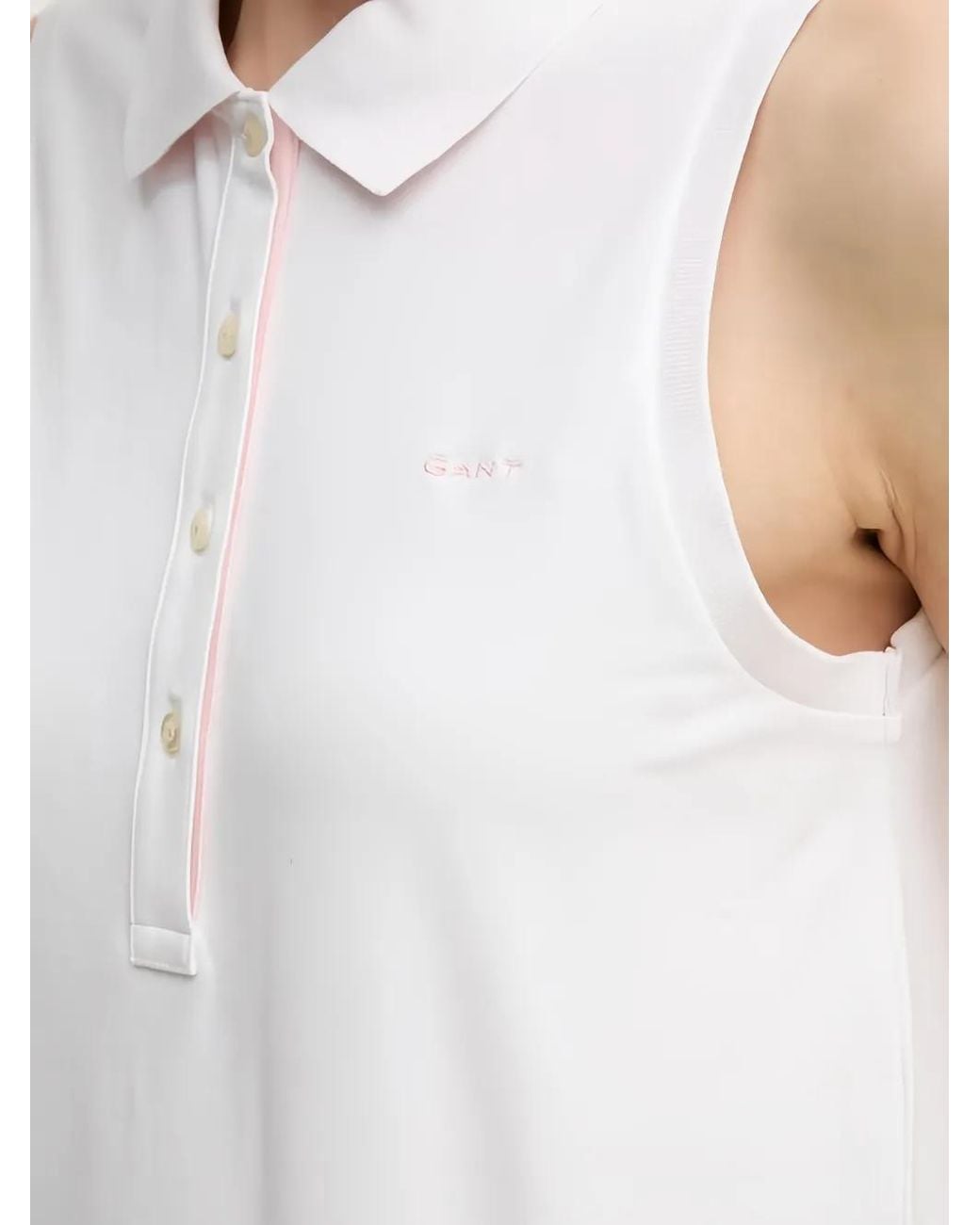 Gant White Sleeveless Polo Top