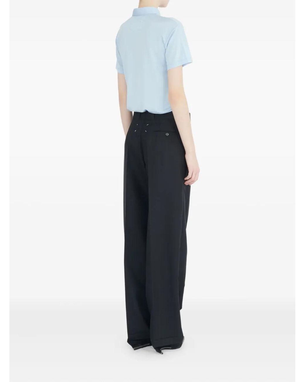 Maison Margiela Blue High-Waisted Trousers