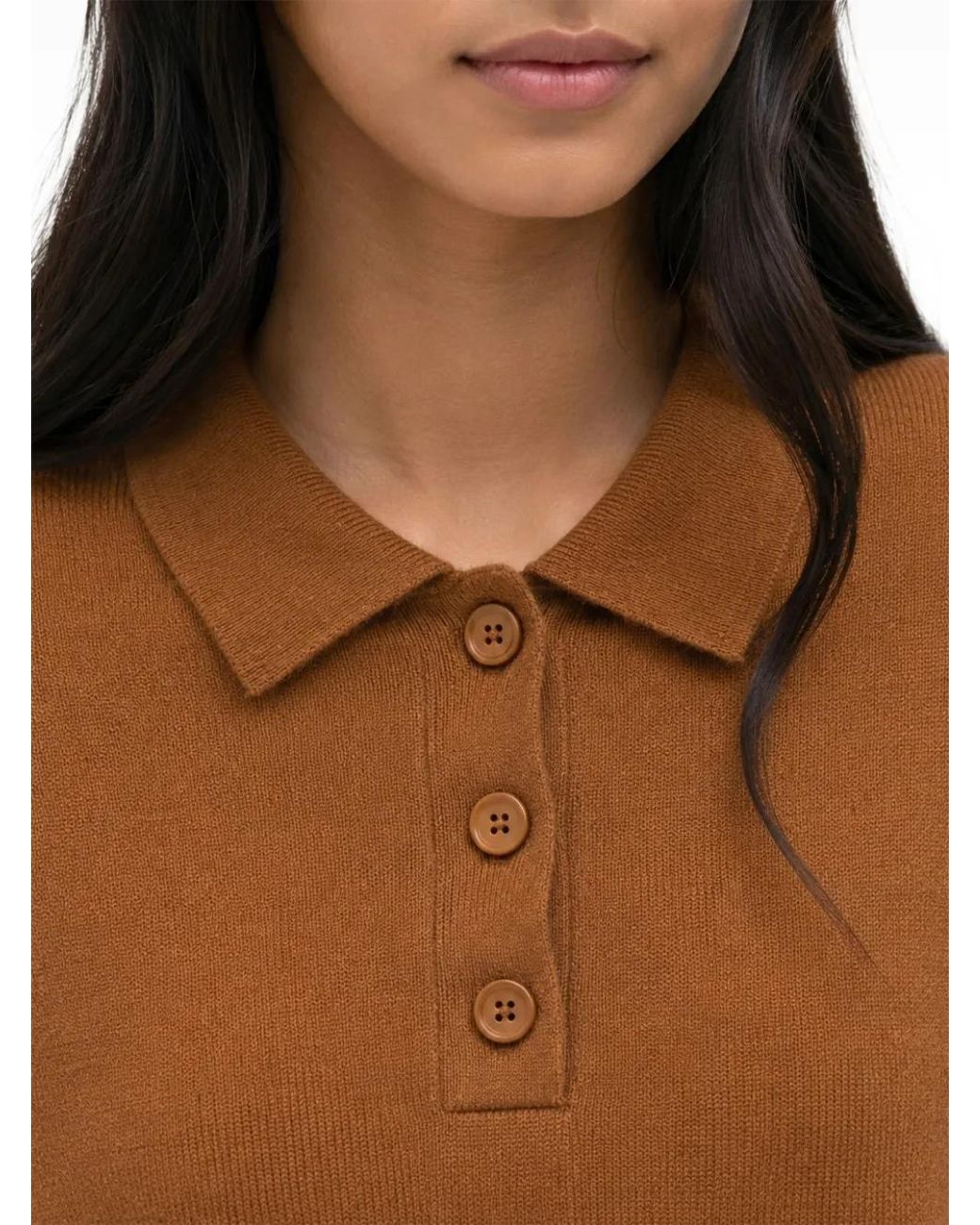 Chinti & Parker Brown Polo-Collar Sweater
