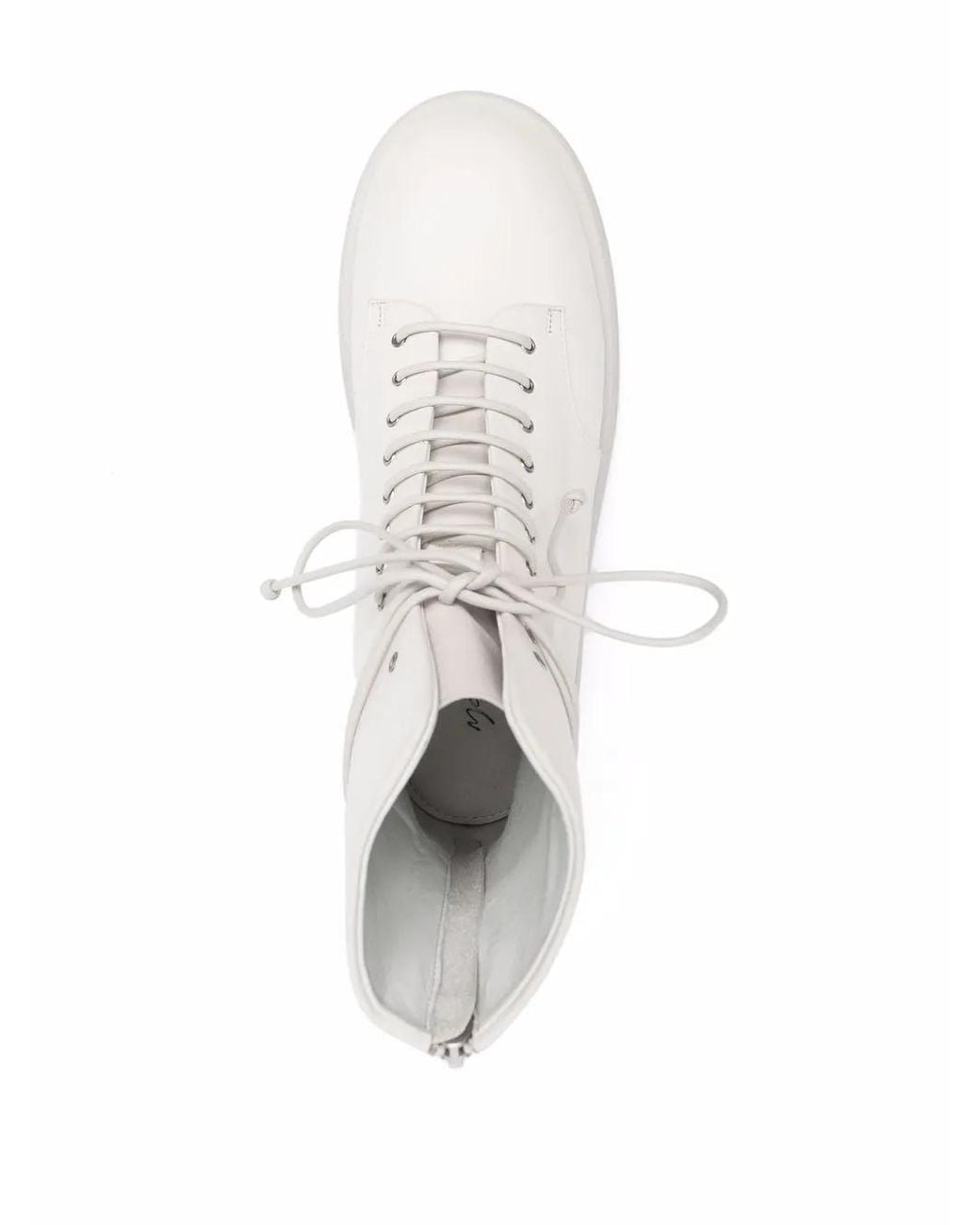 Marsèll White Gommello Leather Combat Boots