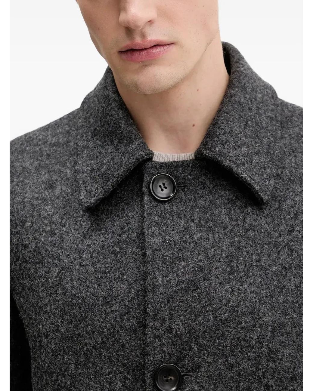 Bally Gray Buttoned Coat for men