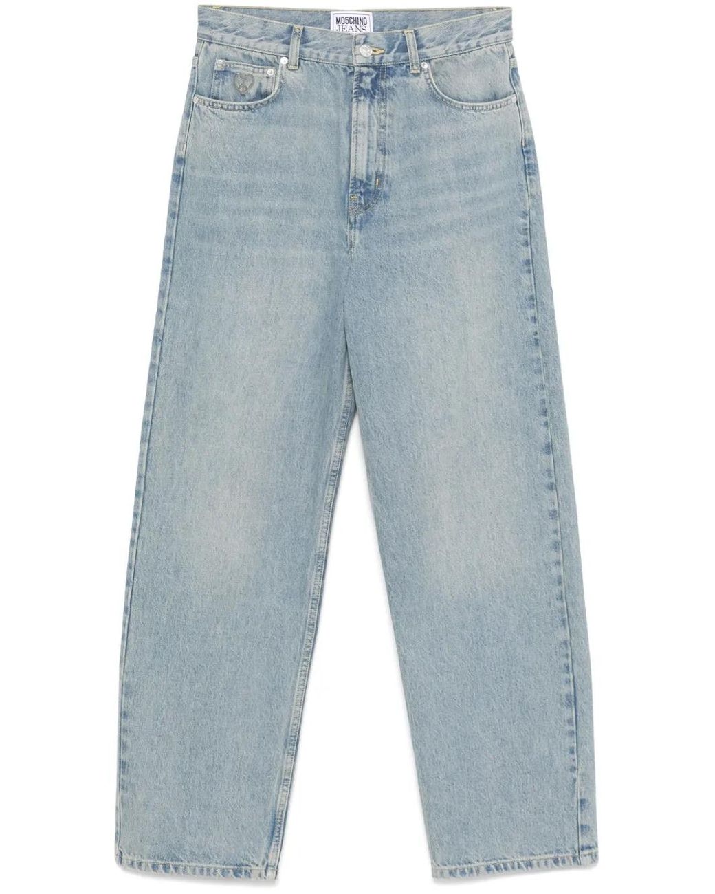 Moschino Blue Logo-Patch Jeans