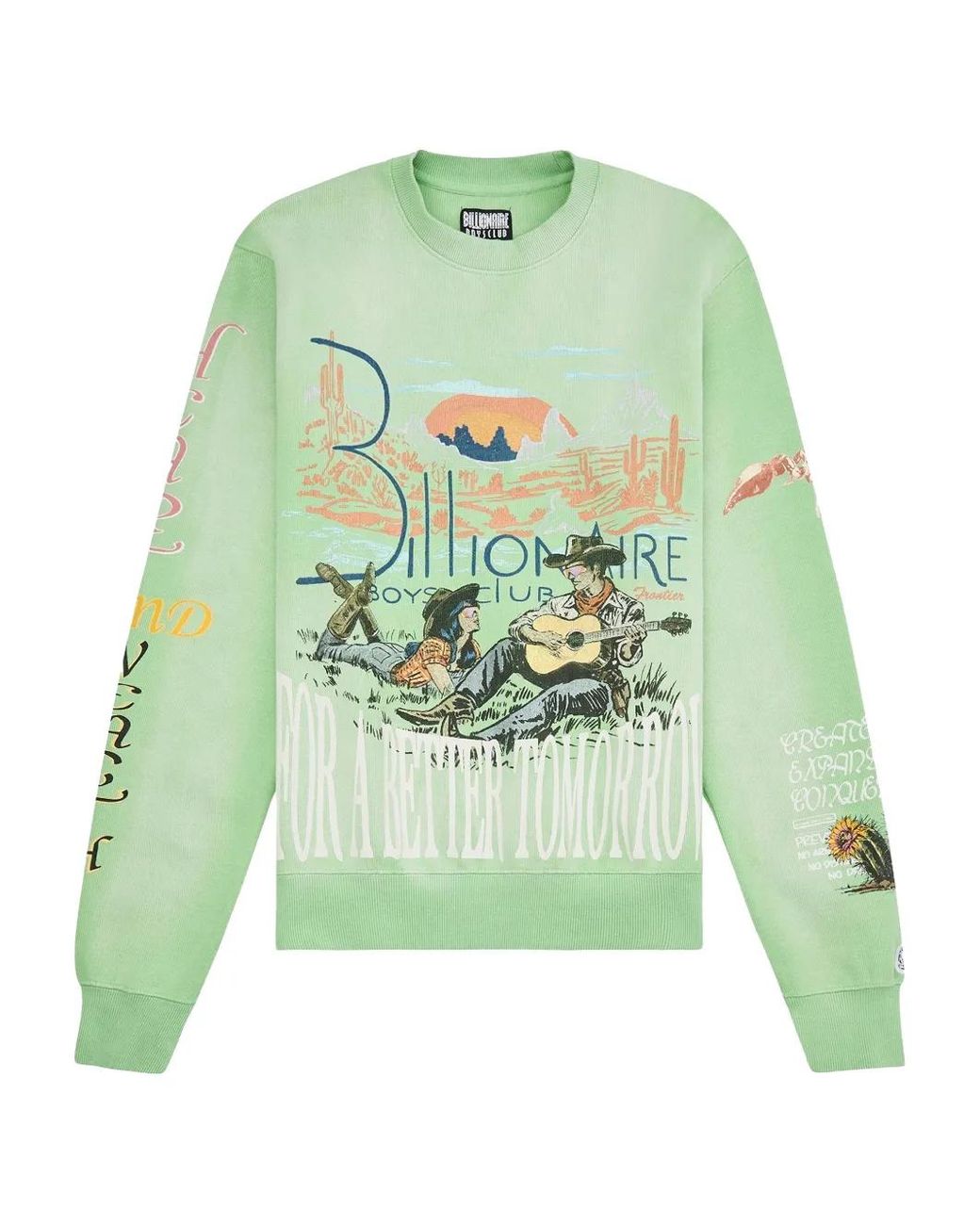 BBCICECREAM Green Tomorrow Sunset Graphic-Print Sweatshirt for men