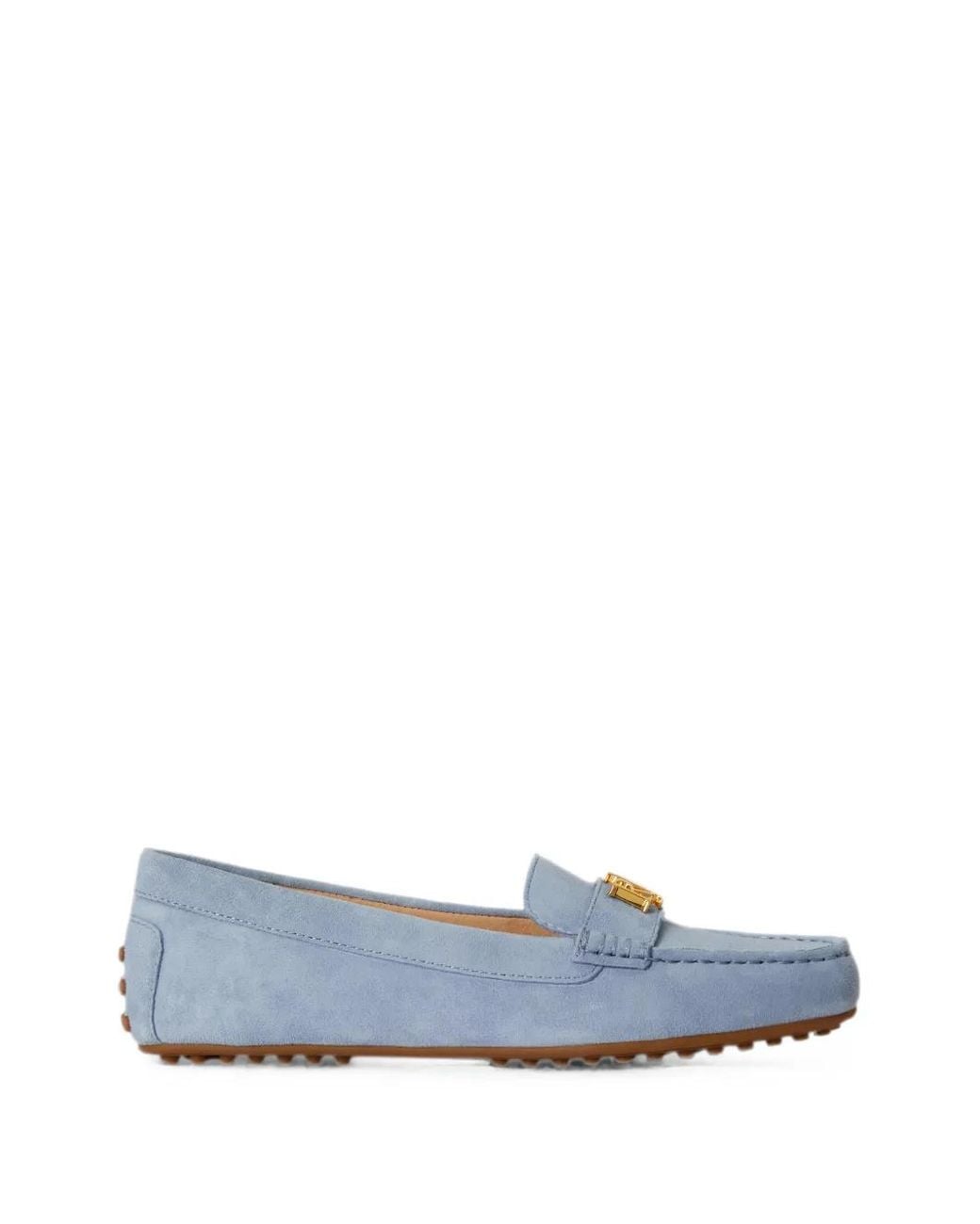 Ralph Lauren Blue Barnsbury Logo-Plaque Suede Loafers