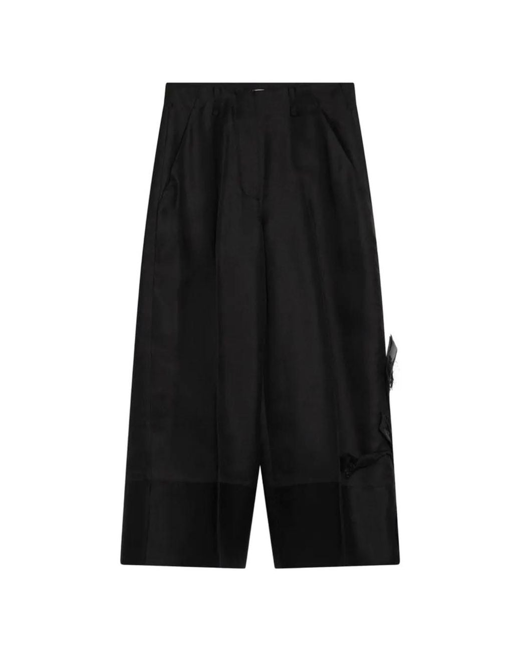Mark Kenly Domino Tan Black Atelier Pasa Wide-Leg Trousers