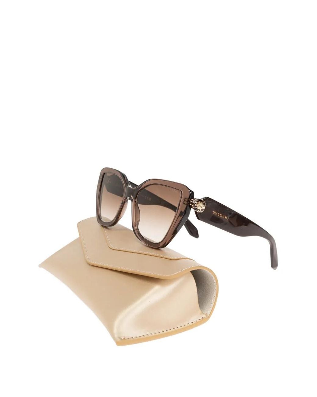 BVLGARI Pink Serpenti Square-Frame Sunglasses