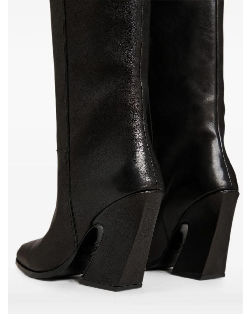 Essentiel Antwerp Black Sculptural-Heel Cowboy Boots