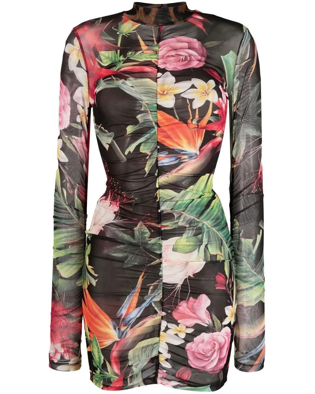 Philipp Plein Red Floral-Print Short Dress