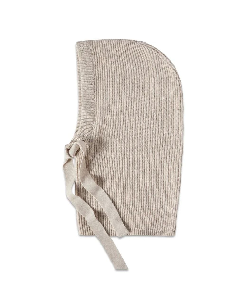 Brunello Cucinelli White Cashmere English Rib-Knit Balaclava
