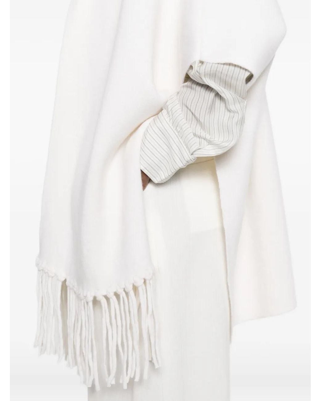 Philo-Sofie Cashmere White Jacke Mit Fransen