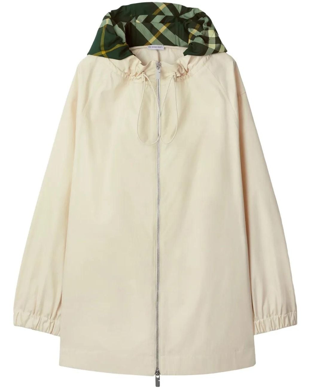 Burberry Natural Checkered Hood Cotton Parka