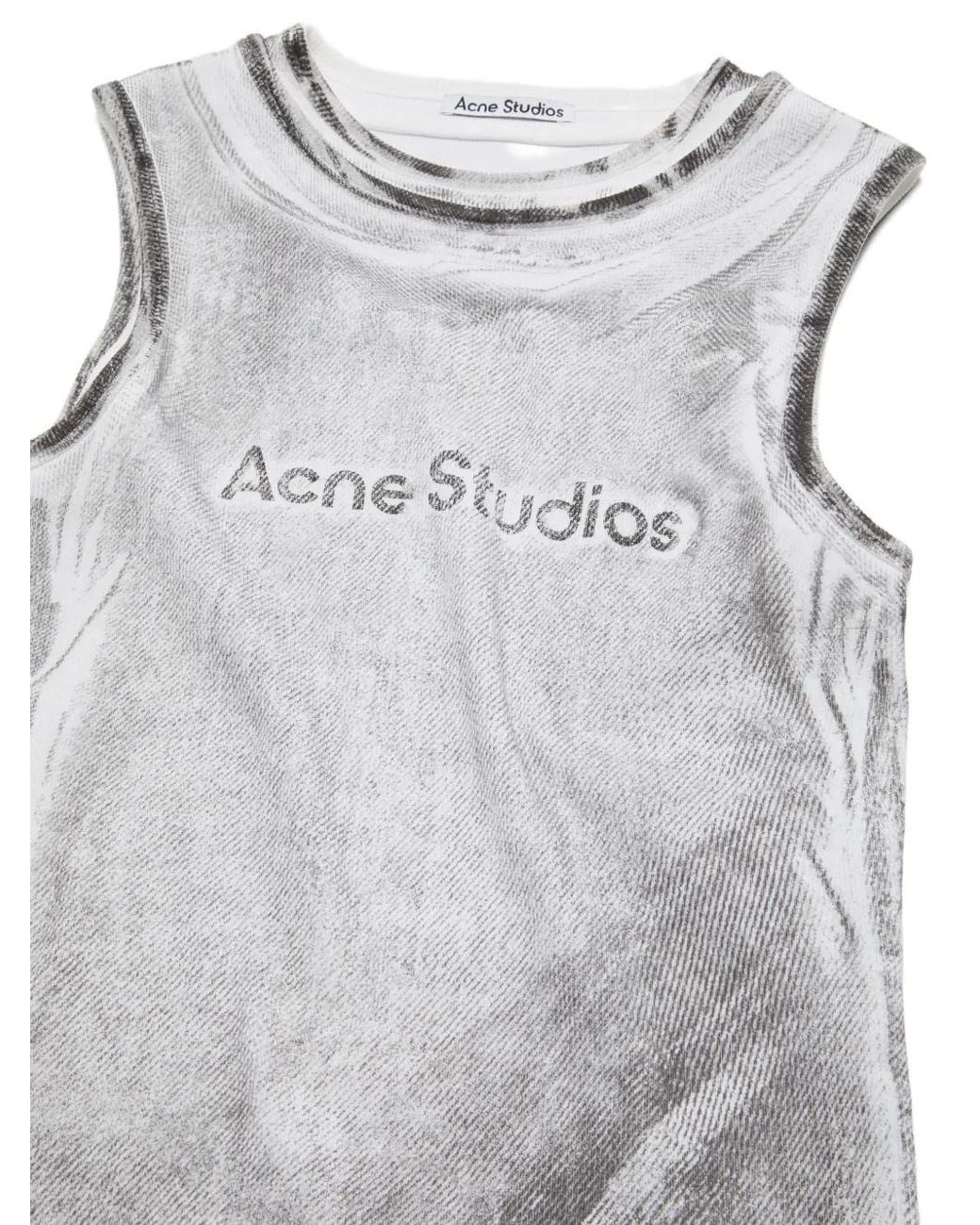 Top A Capas Con Logo Acne de color Gray
