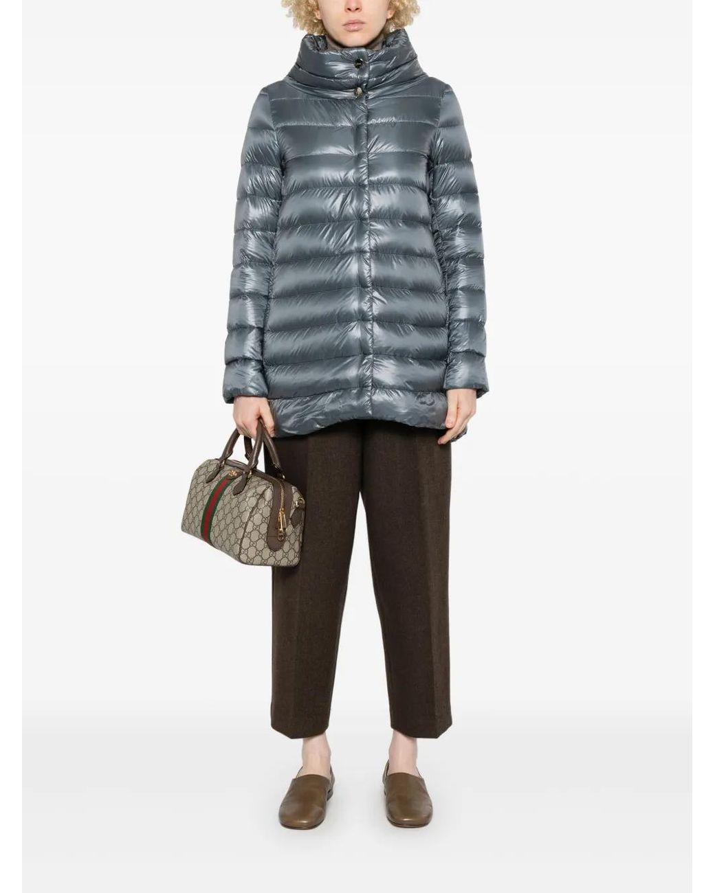 Herno Blue Quilted Coat