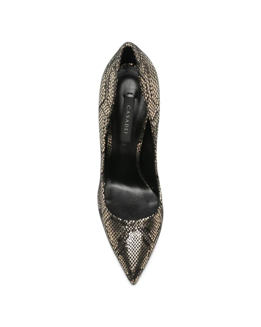 Casadei Metallic Snake-Effect Pumps