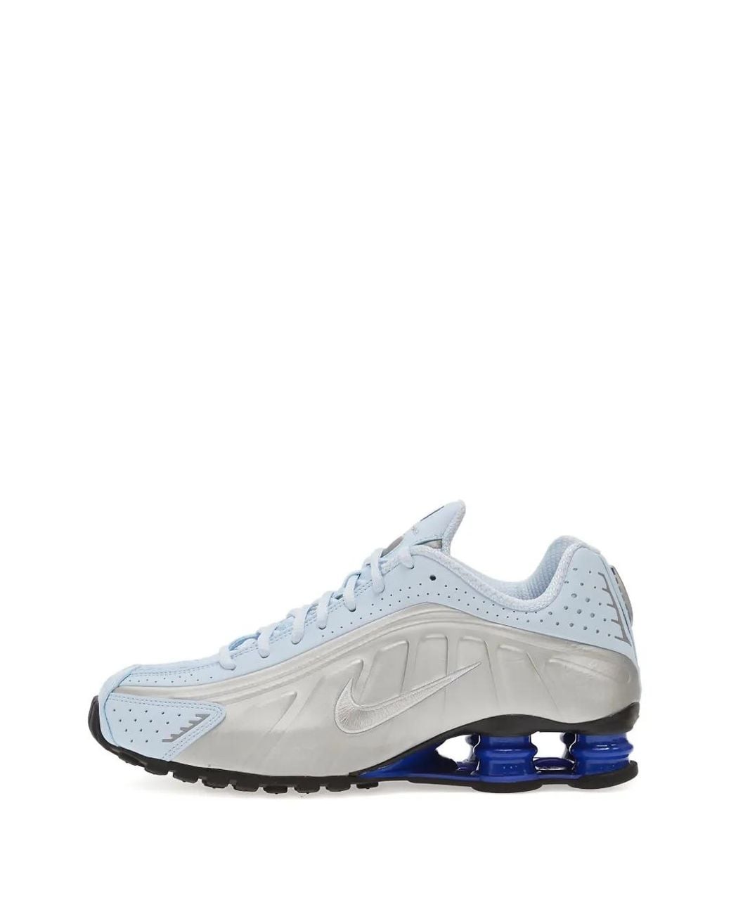 Nike White Shox R4 Perforated Sneakers