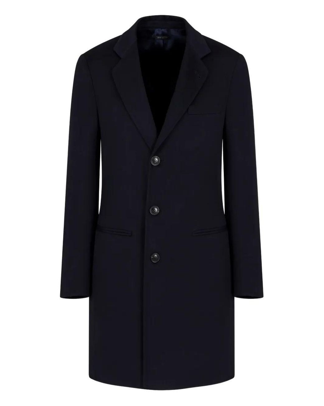 Giorgio Armani Blue Single-Breasted Cashmere Coat for men
