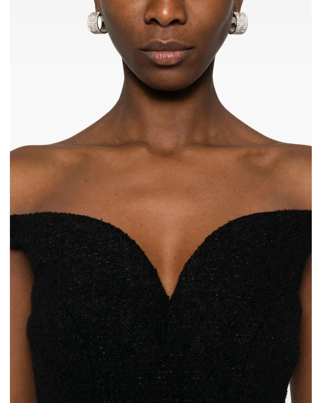 Self-Portrait Black V-Neck Mini Dress