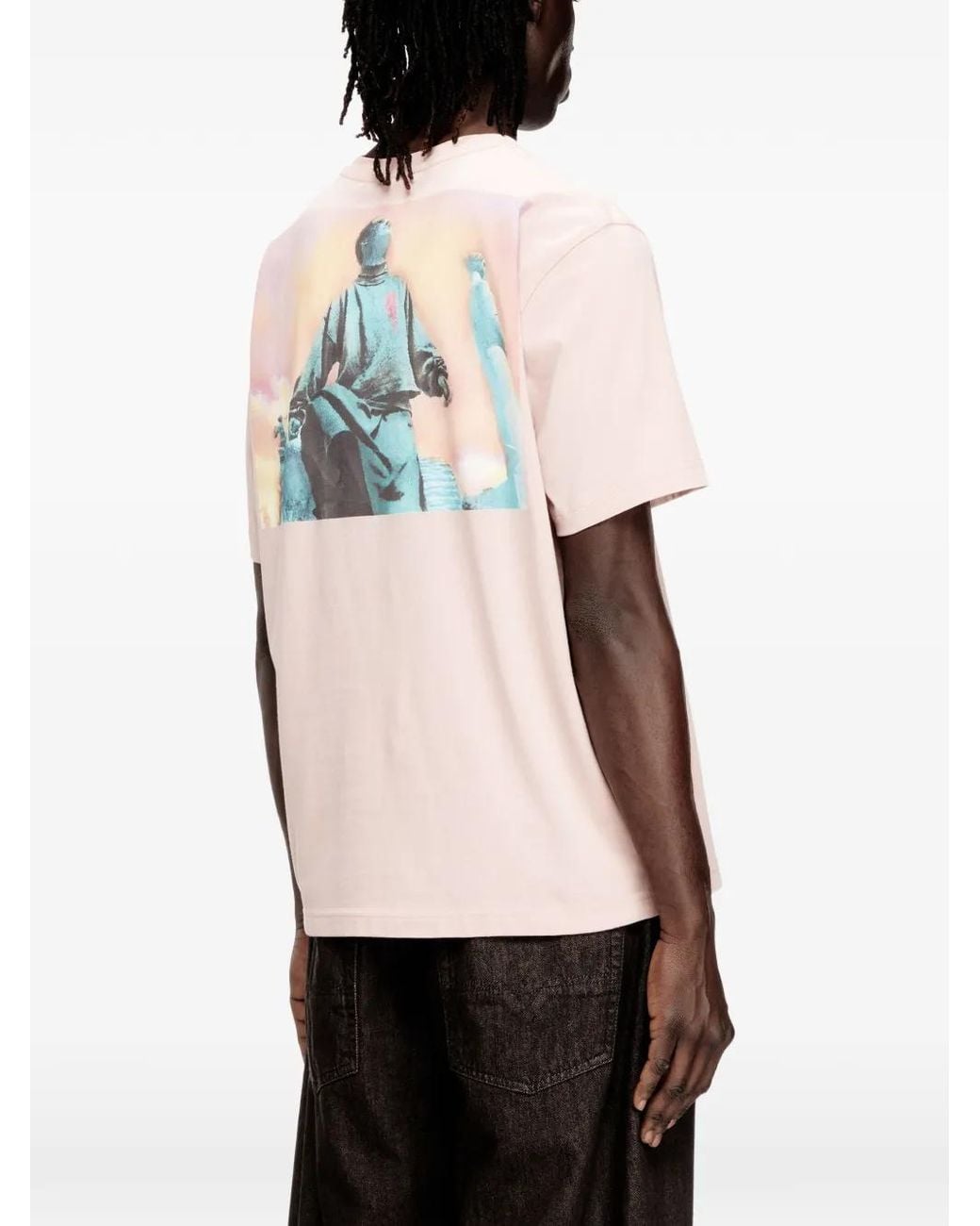 DIESEL Pink T-Adjust-V10 Ogo T-Shirt for men