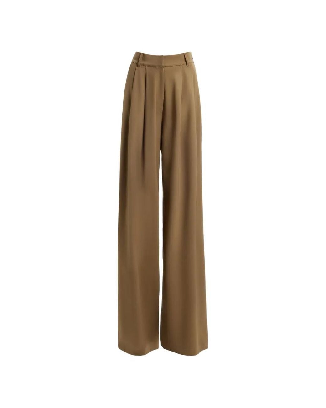 Elie Saab Natural Pleated Wide-Leg Trousers