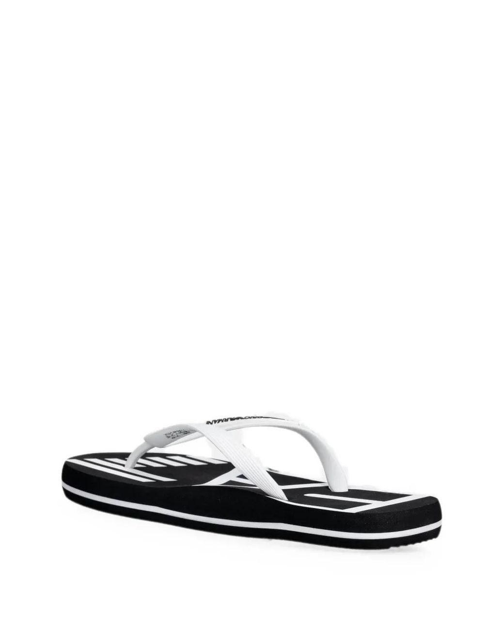 EA7 White Logo-Print Flip-Flops