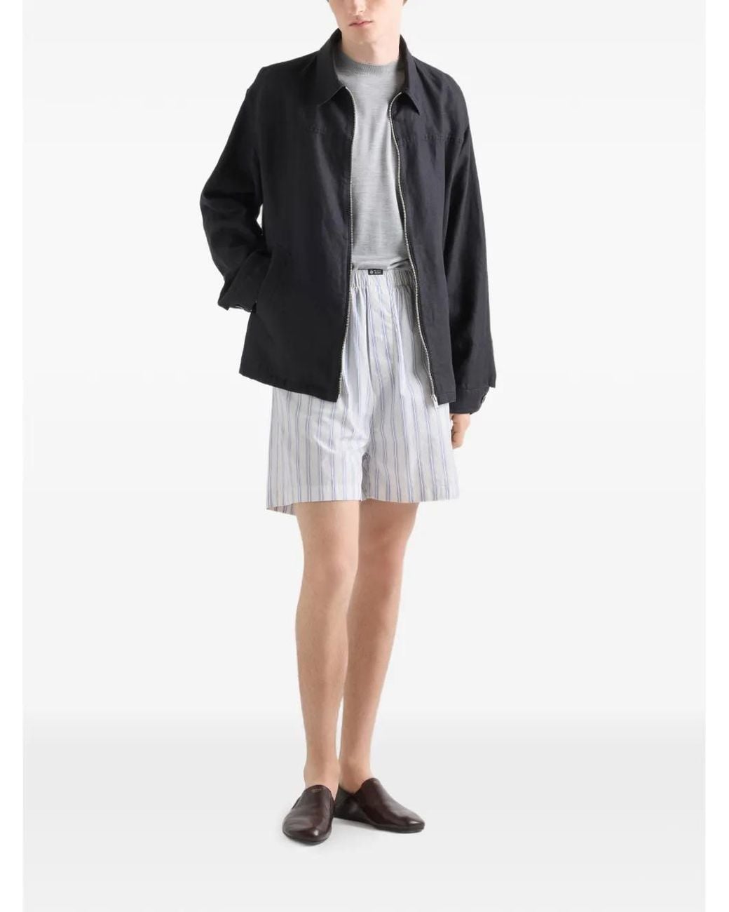 Prada Blue Linen Jacket for men