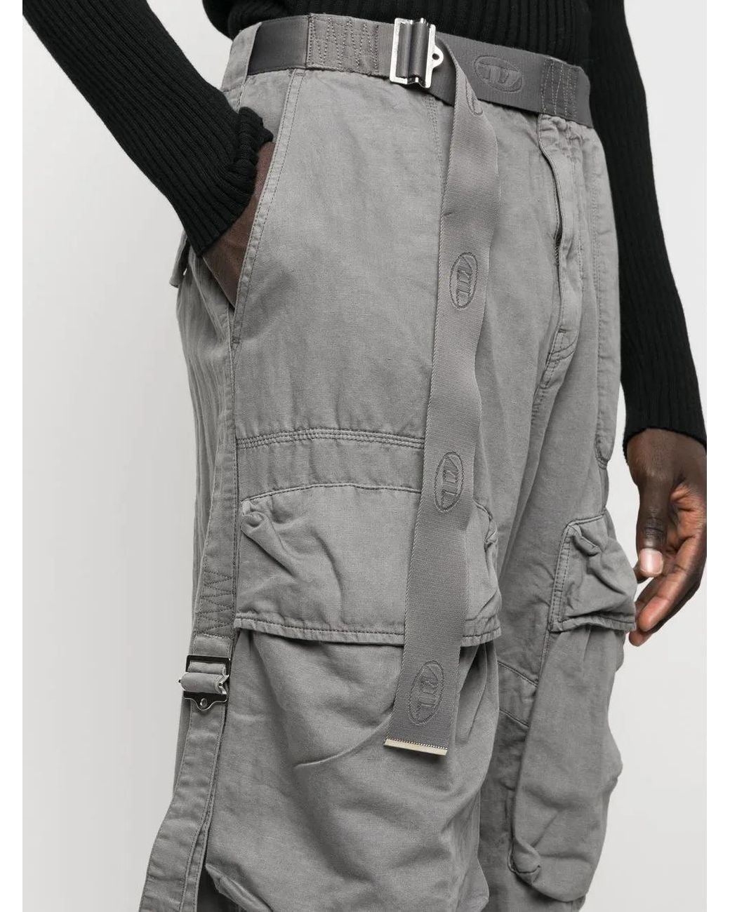 DIESEL Gray P-Malvio Cargo Trousers for men
