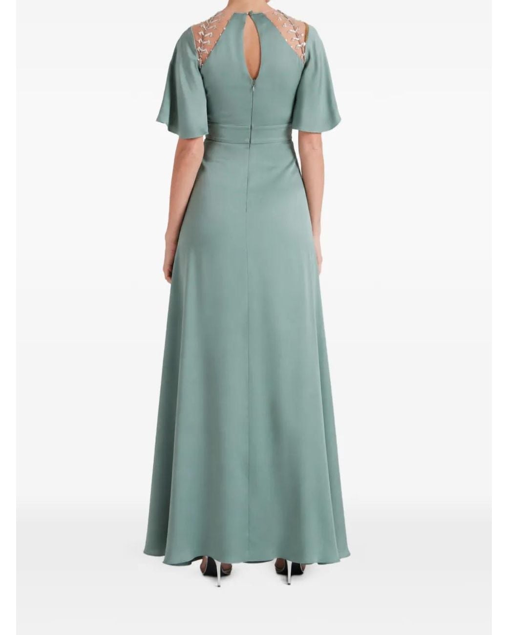 Temperley London Green Robe Longue Wildlife