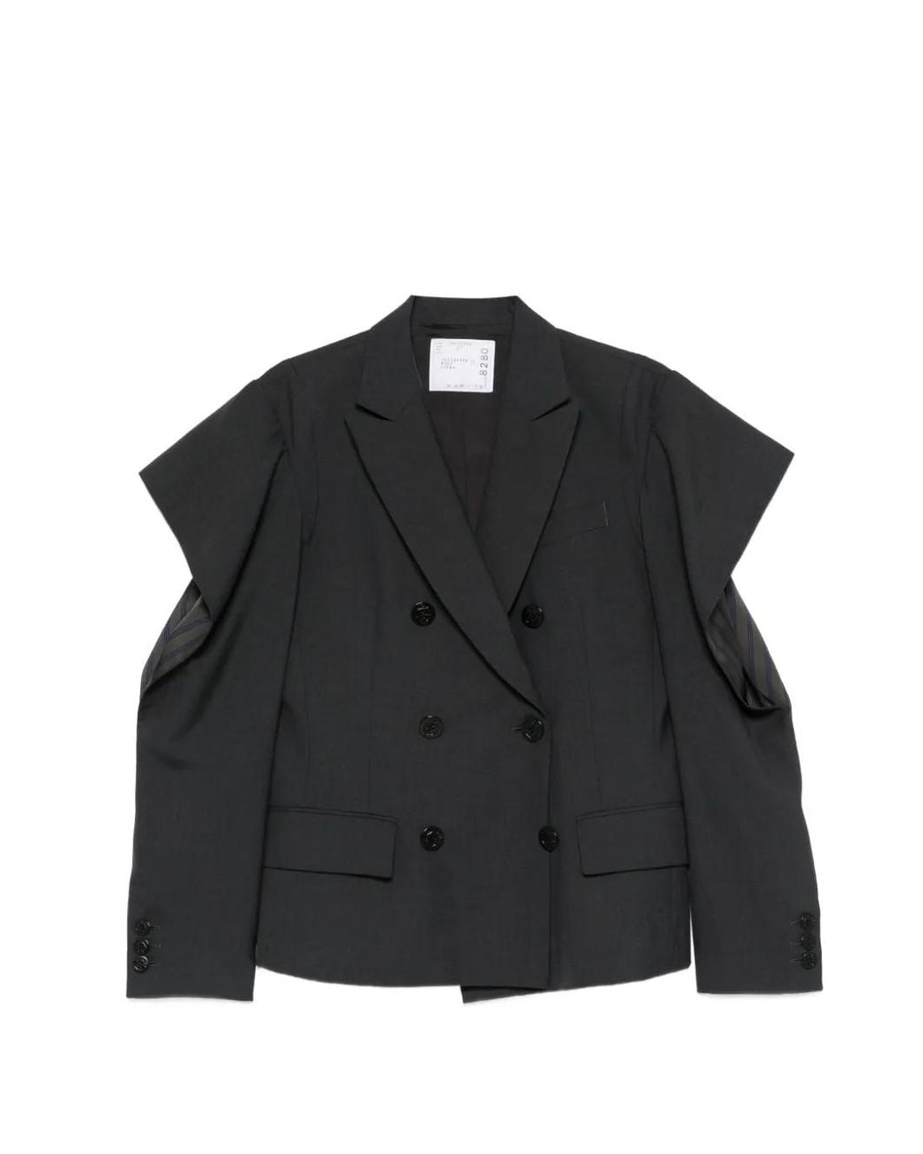 【Aki様】Waist shape Double breasted jacket Sacai Double-Breasted Blazer in Black | Lyst