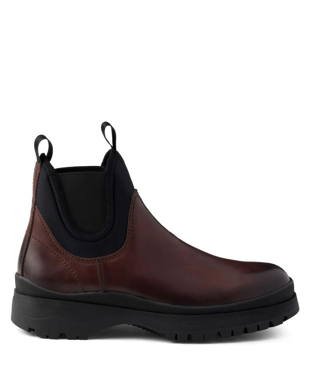 Prada Black Leather Chelsea Boots for men