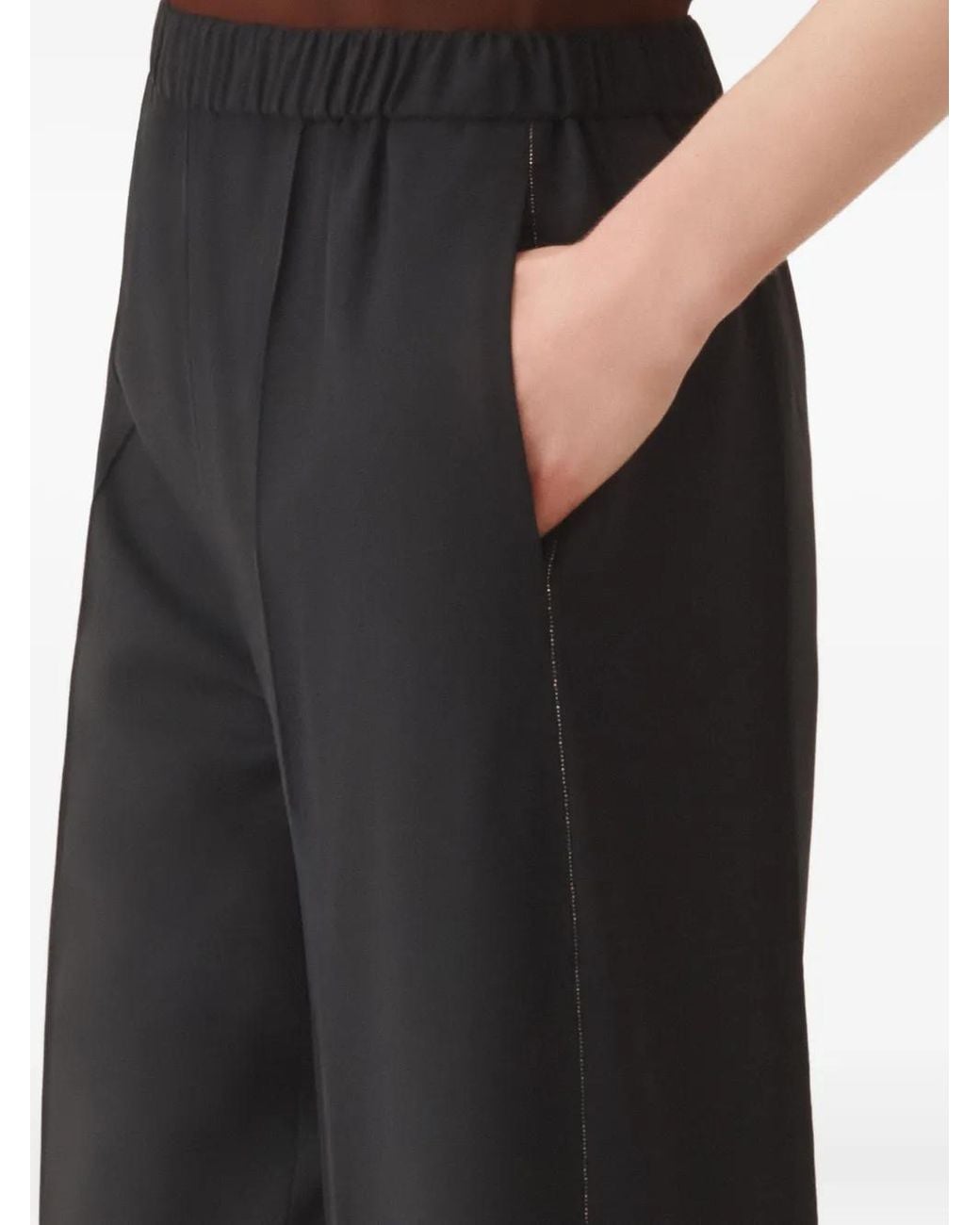 Fabiana Filippi Black Elasticated-Waistband Trousers