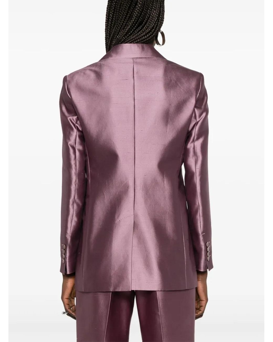 Max Mara Purple Metallic-Effect Blazer
