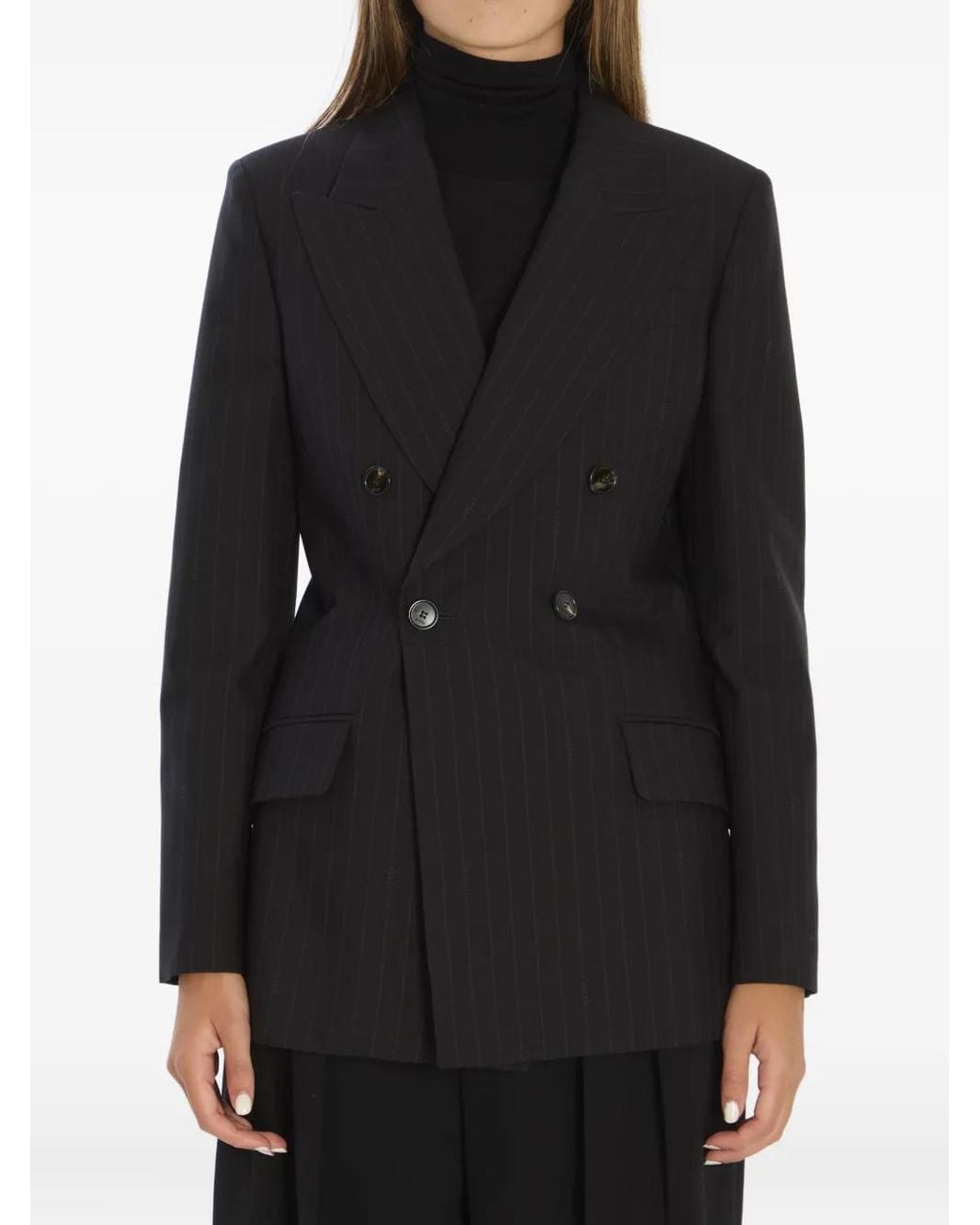 Gucci Black Pinstripe Double-Breasted Jacket