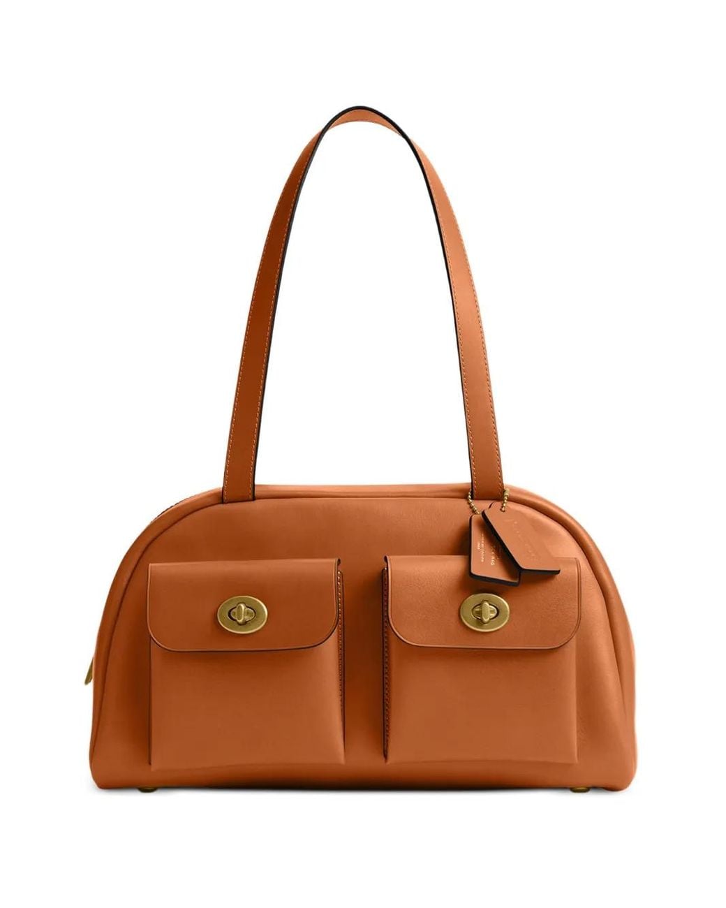 COACH Twin Turnlock Bag in Brown | Lyst