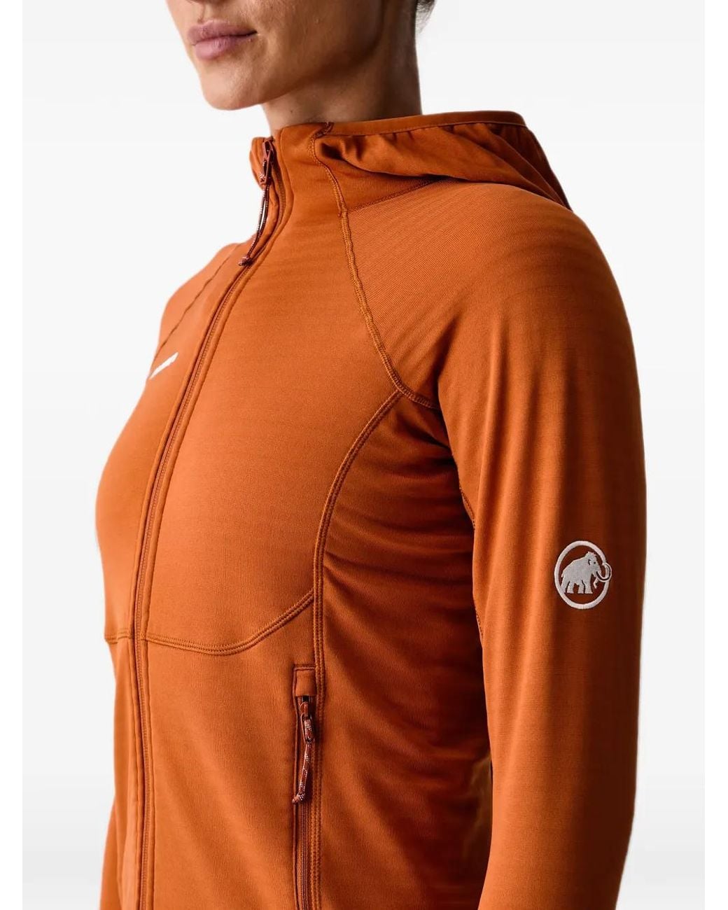 Mammut Orange Taiss Ml Logo-Print Zip-Up Hoodie