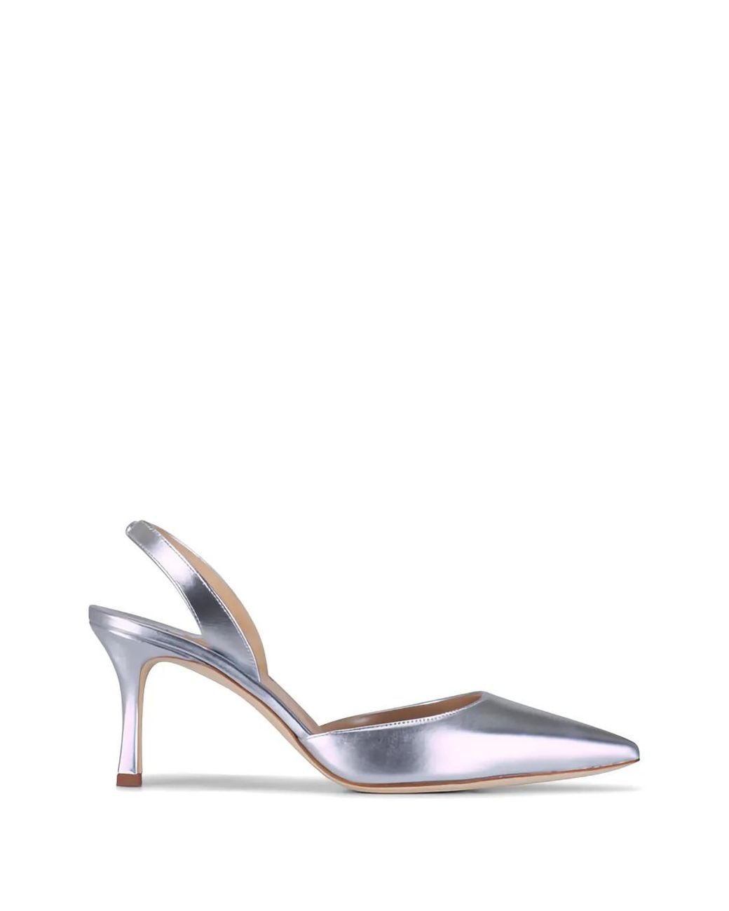 Manolo Blahnik White Slingback Pumps