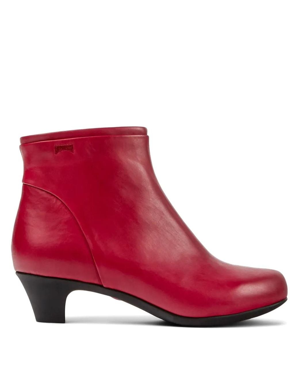Camper Red Round-Toe Leather Boots