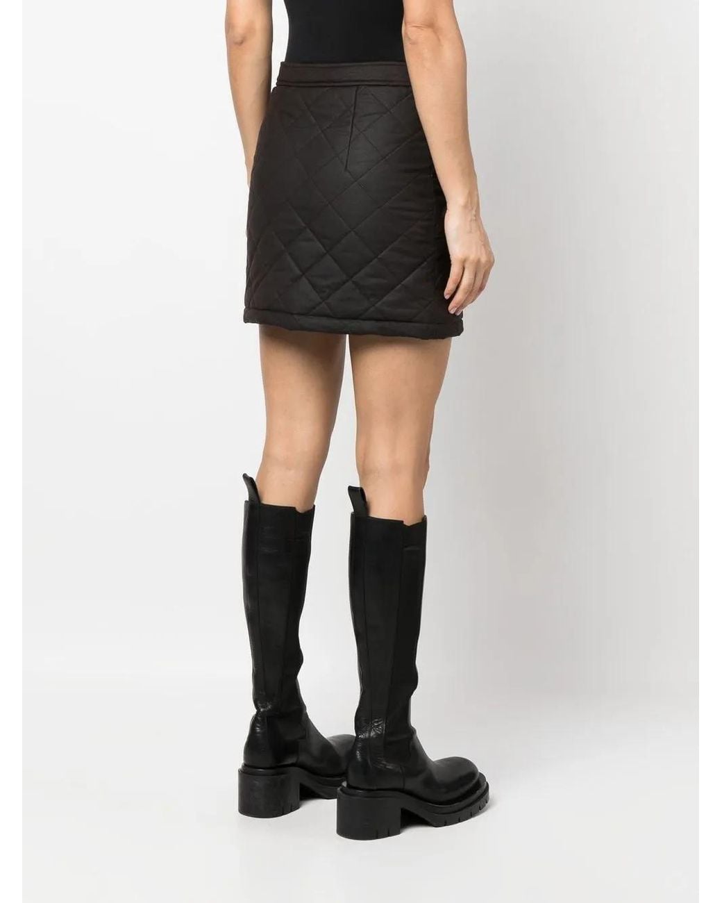 Burberry Black Cotton Miniskirt Diamond Quilting
