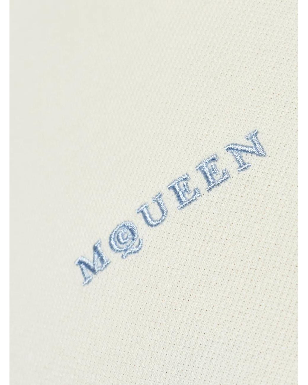 McQueen White Logo Embroidered Polo For for men