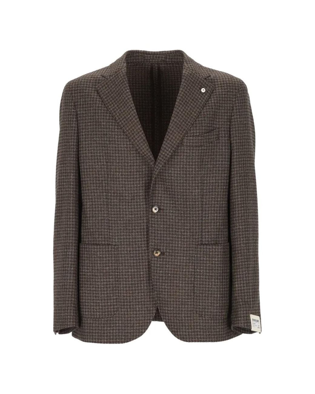 L.b.m. 1911 Gray Houndstooth-Pattern Blazer for men