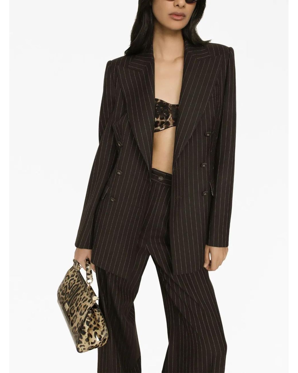 Dolce & Gabbana Black Pinstriped Turlington Jacket