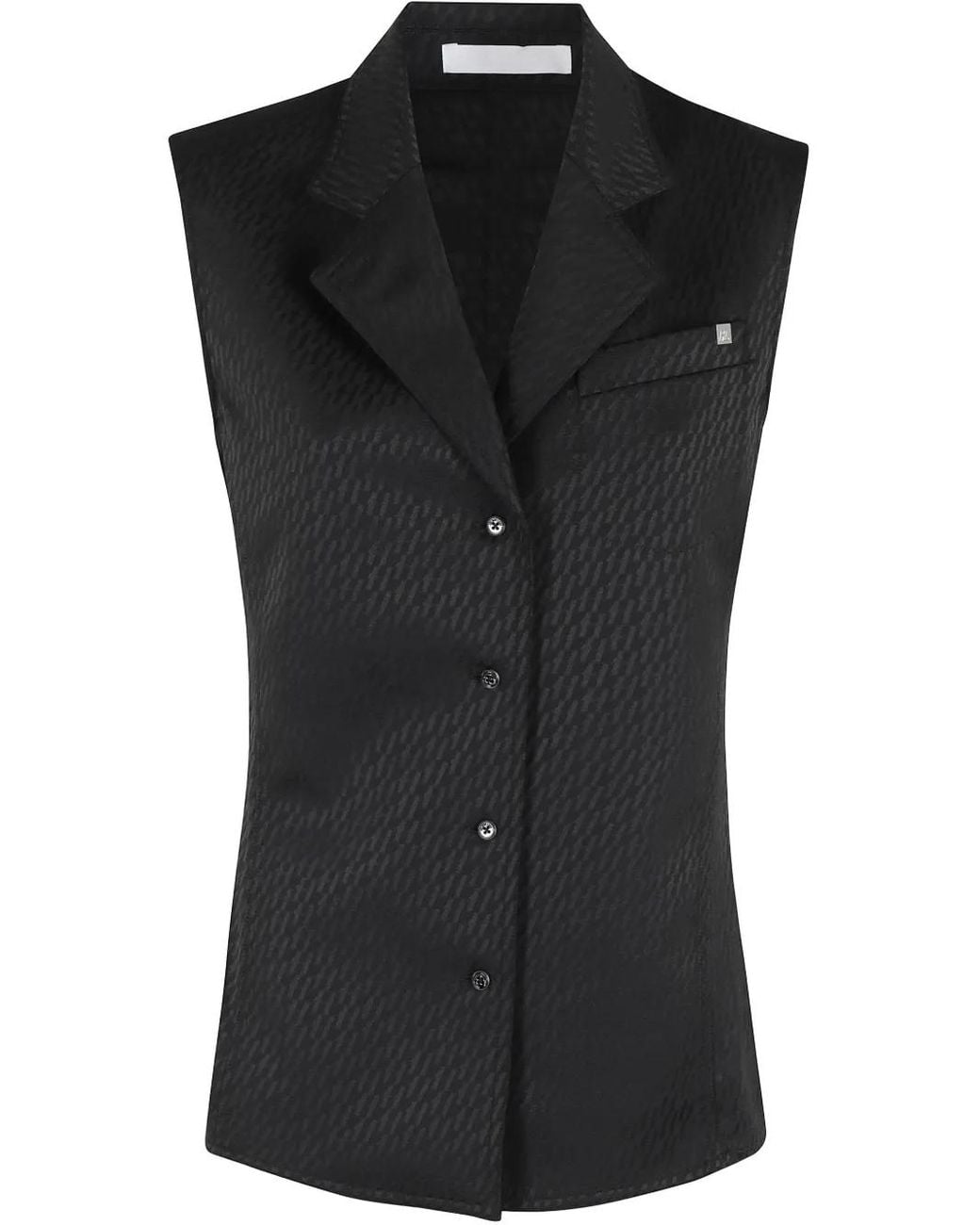 Helmut Lang Black Jacquard Satin Vest