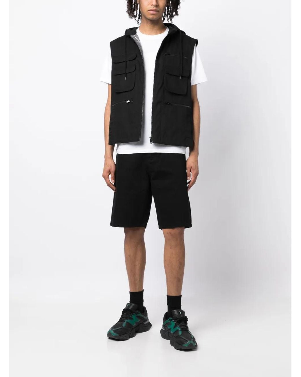 KENZO Black Logo-Patch Bermuda Shorts for men